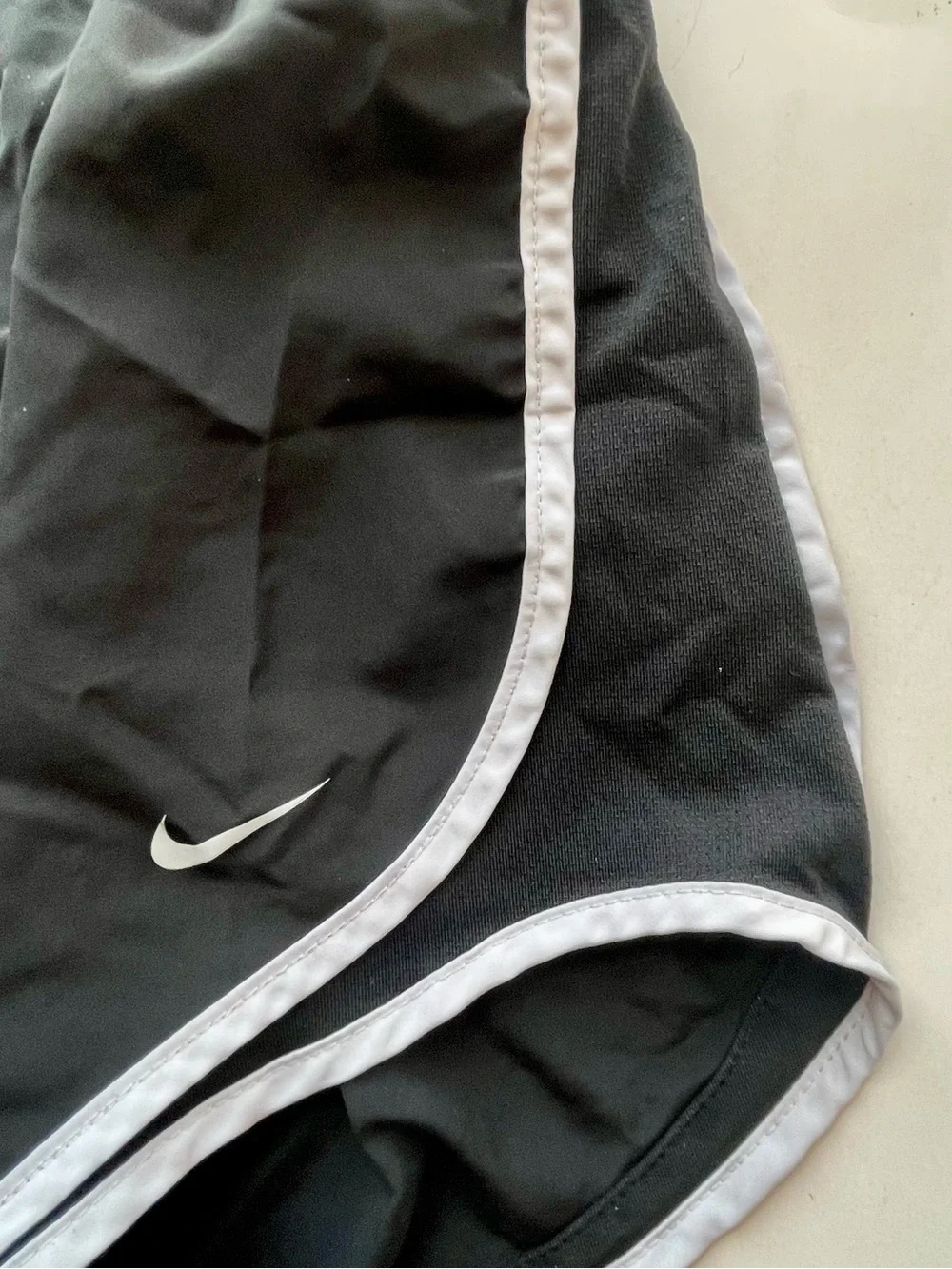 Nike Tempo Women's Dri-Fit Black Running Shorts with White Trim-S